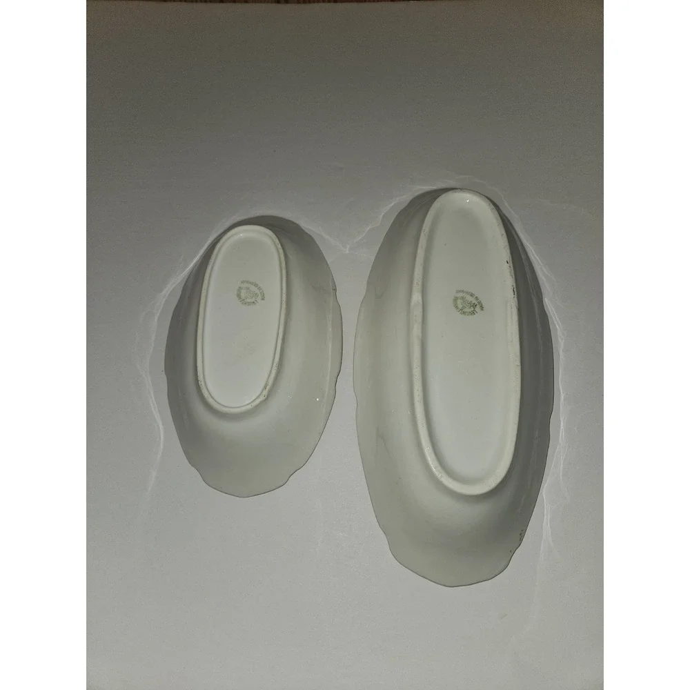 2‎ Oval Serving Bowls Orange Lustreware Made In Germany